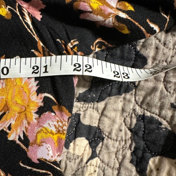 Xhilaration dress with tie in back, black with floral print and black lace. - Picture 3 of 6